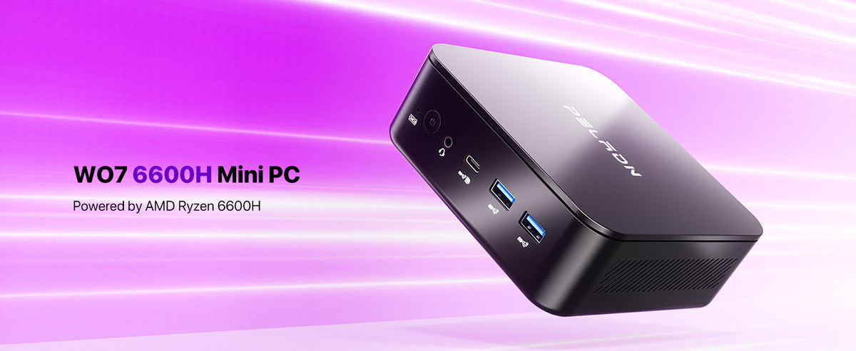 PELADN WO7 Mini PC with AMD Ryzen 5 6600H
