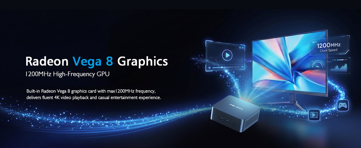 PELADN WO5 Mini PC with Radeon Vega 8 integrated graphics