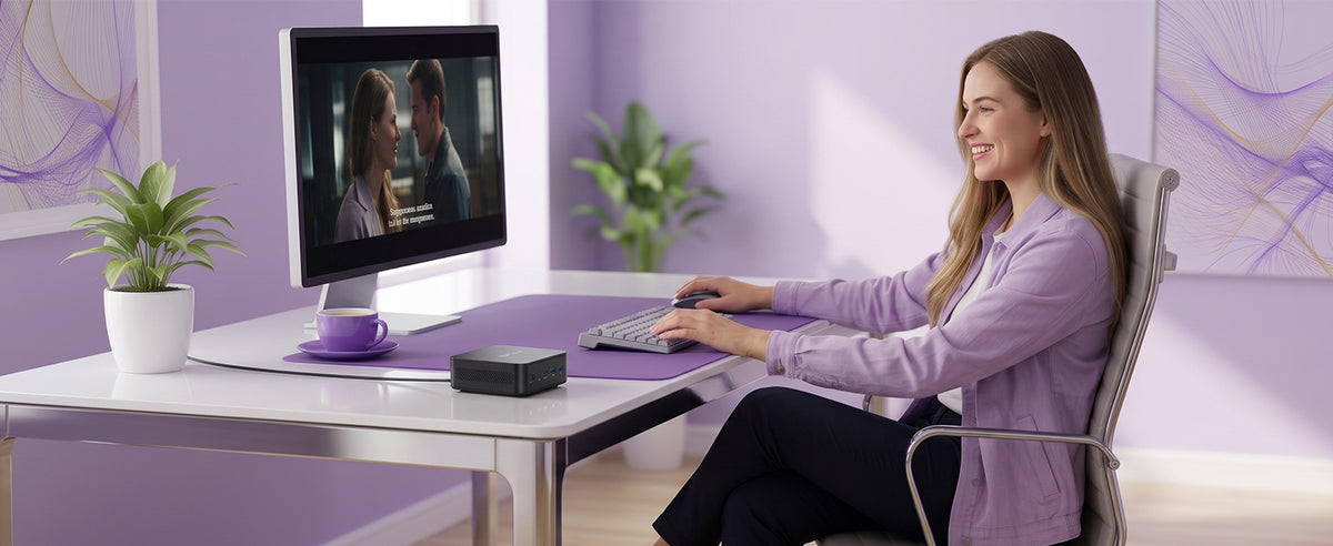 PELADN WO7 compact Mini PC for home office use