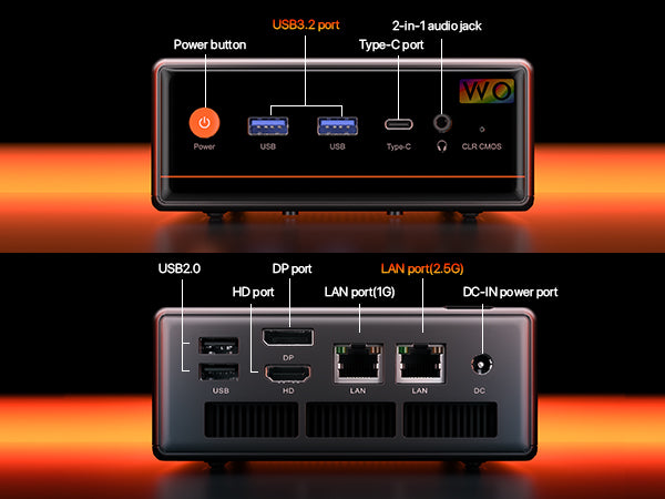 PELADN WO4 AMD Ryzen 5 5600H Mini PC