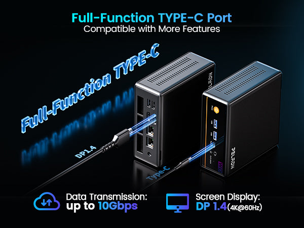USB 3.2 Gen 2 over Type-C with DP support